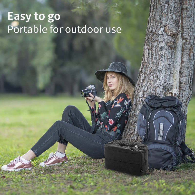 Koolertron Shockproof Camera Photo Bag for SLR TLR Camera Insert Partition Padded Case,Can be Put Directly Into the SLR Camera Bag With Freely Adjustable Compartment - Image 2